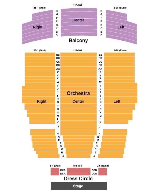 Flynn Center for the Performing Arts Book of Mormon Seating Chart